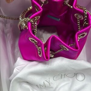 Jimmy Choo Pink Mini Bag with Silver Chain